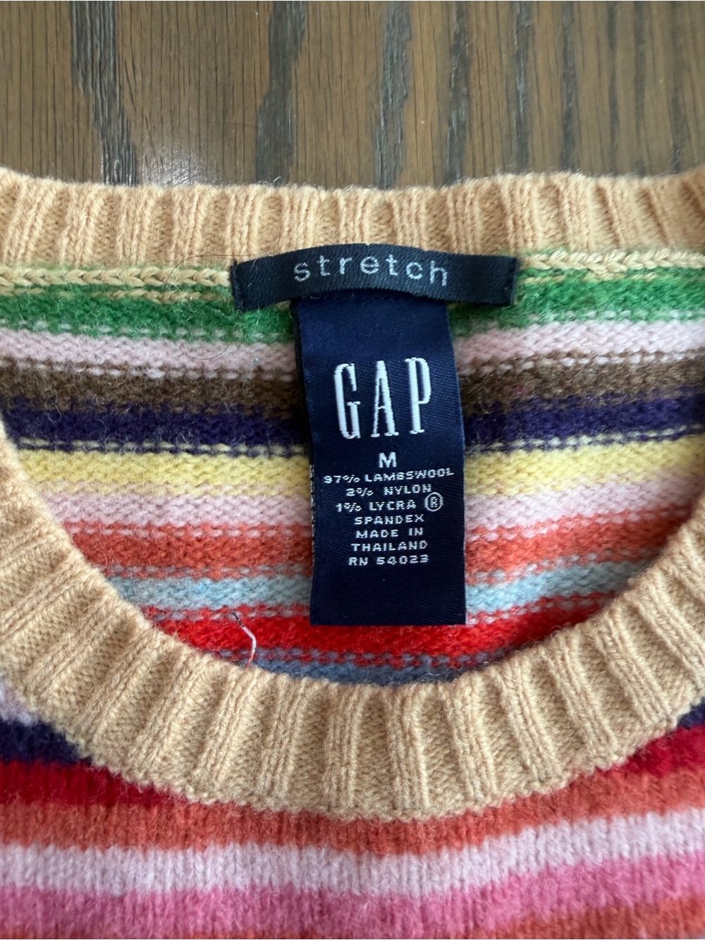 GAP vintage crazy stripes Multicolor Striped Crewneck Sweater - Picture 6 of 8